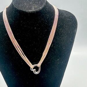 OTC Sterling Silver Heart Multi Chain Necklace